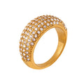 Luxury Popular Starry Sky Shining Plated 18K Real Gold Ornament Jewelry Full Cubic Zircon Paved Rings for Girls