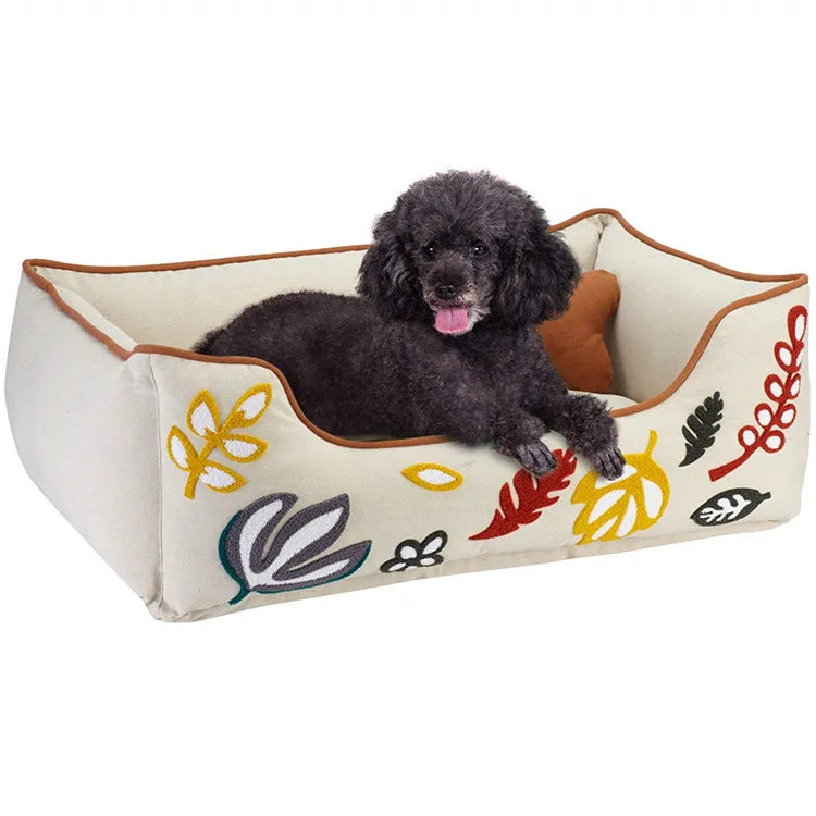 Wholesale Oem Available Custom Logo Promotional Foldable Luxury Sofa Large Pet Dog Bed