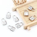 Water Resistant Stainless Steel Lock Pendant Square Pad Lock Diy Necklace Bracelet Pendants Jewelry Making
