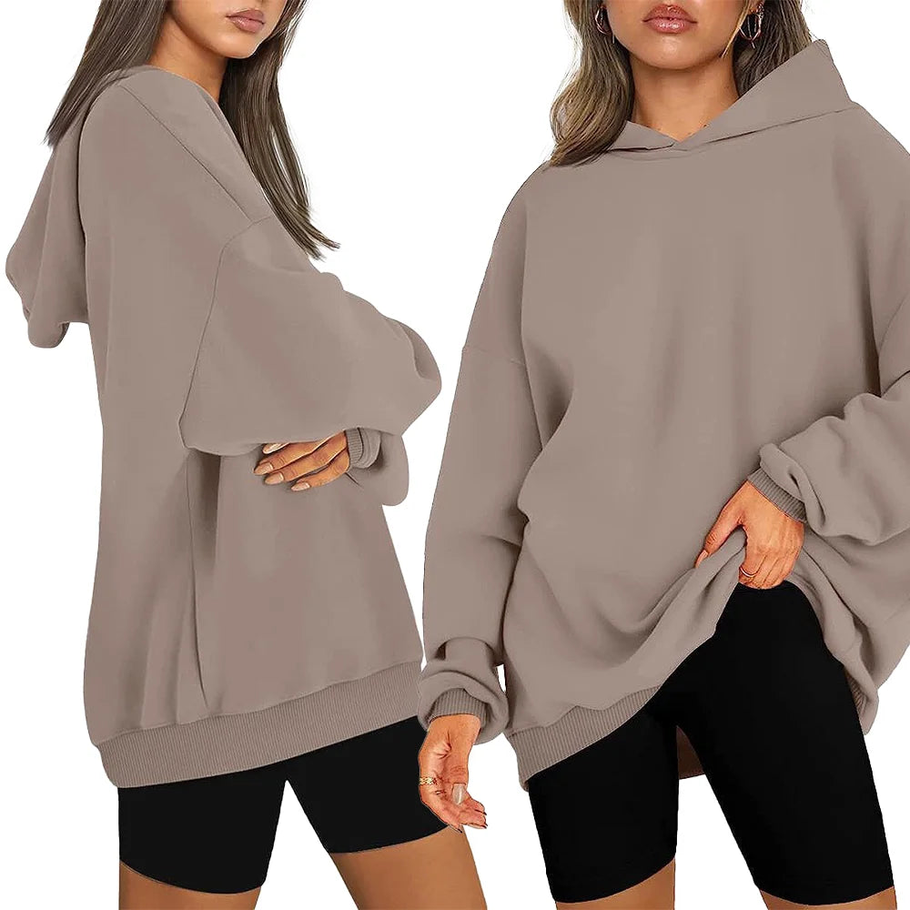 Men's Fashion Comfort Cotton Loose Oversized Hooded Pullover Solid Color Sweatshirt for Autumn ODM Available for Custom