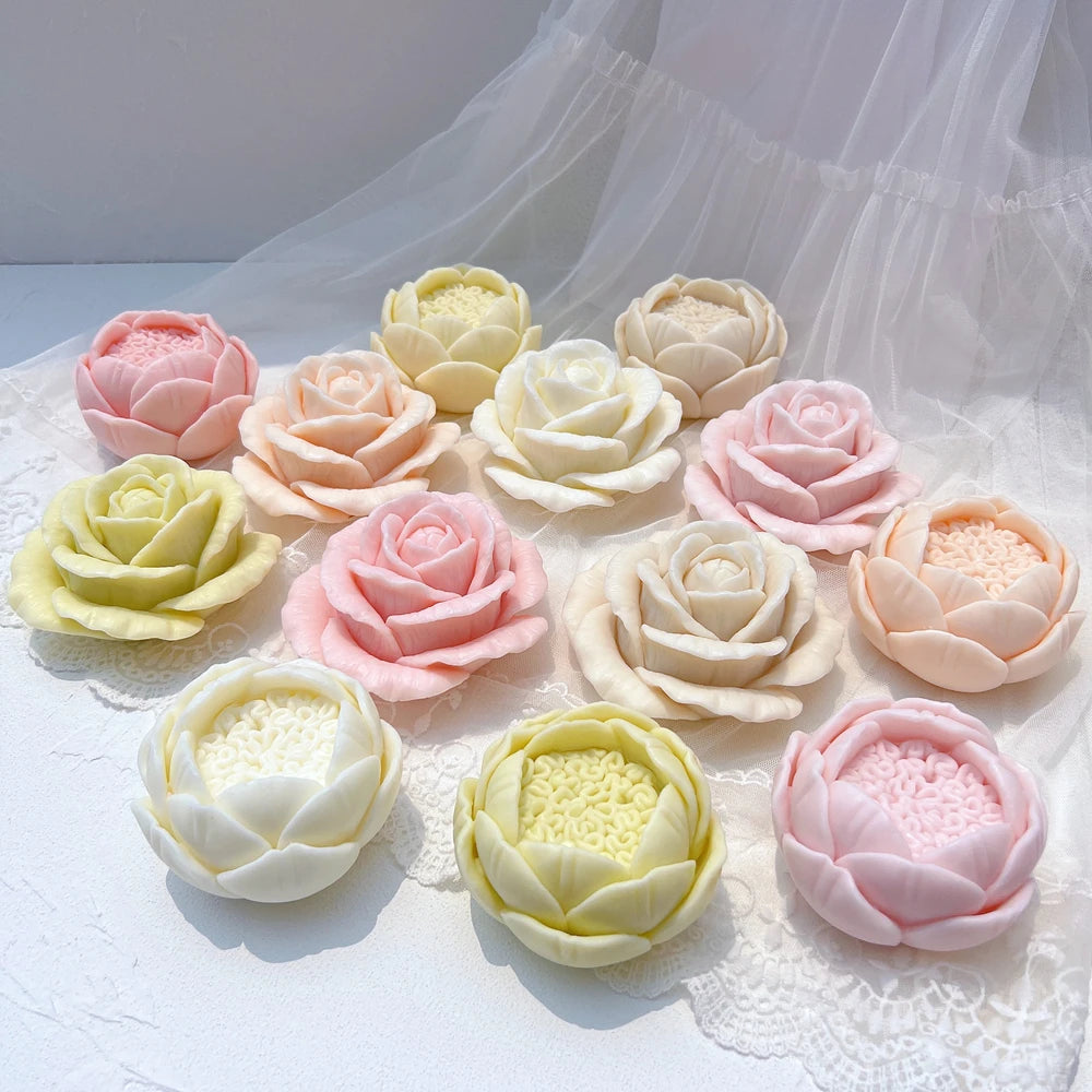 2 Designs Rose Shaped Candle Mold Valentine's Day Gift Idea Flower Rose Ball Silicone Mold Home Decor Anniversary Gift