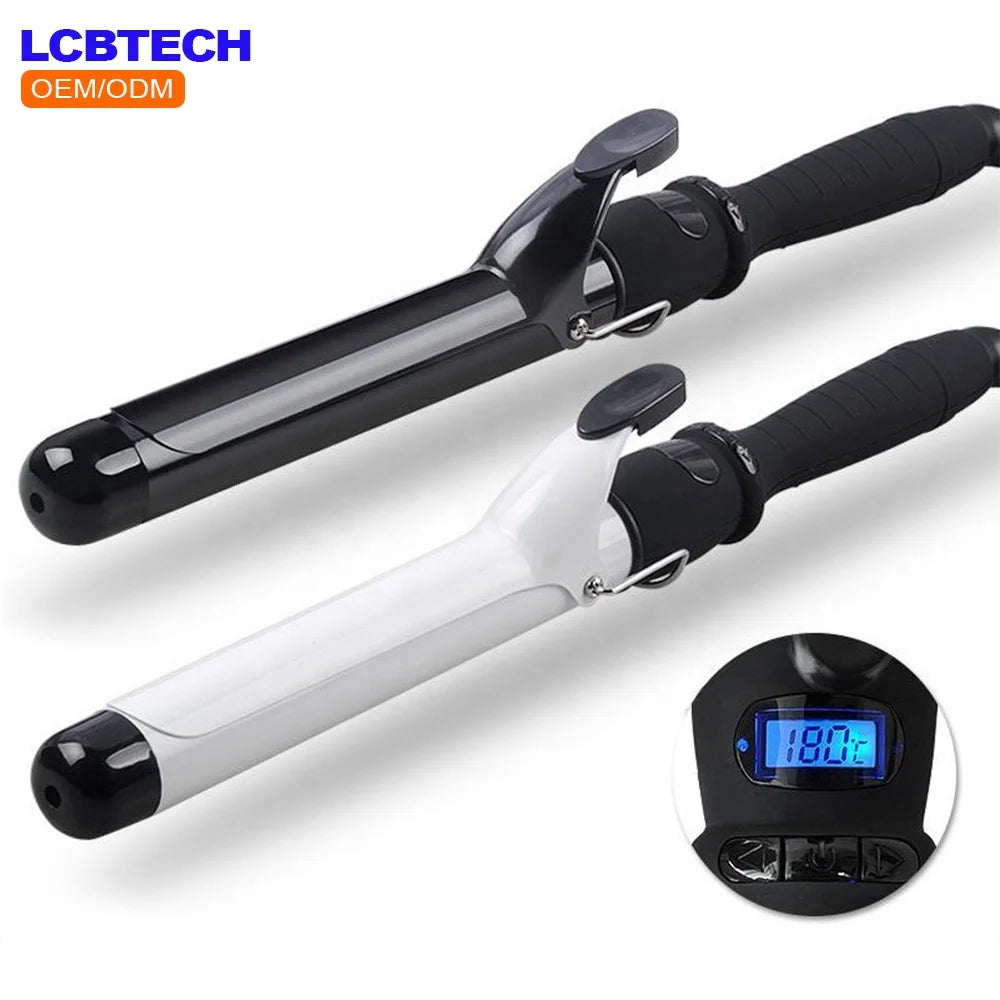 25mm 28mm 32mm Electric Hair Curler Adjustment Temperature Hair Curl Irons Curling Wand Roller Big Waves Styling Tools 2#