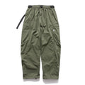 Men's Vintage Loose Webbing Cargo Pants with Custom Logo High Waist Embroidered Casual Style Multiple Pockets