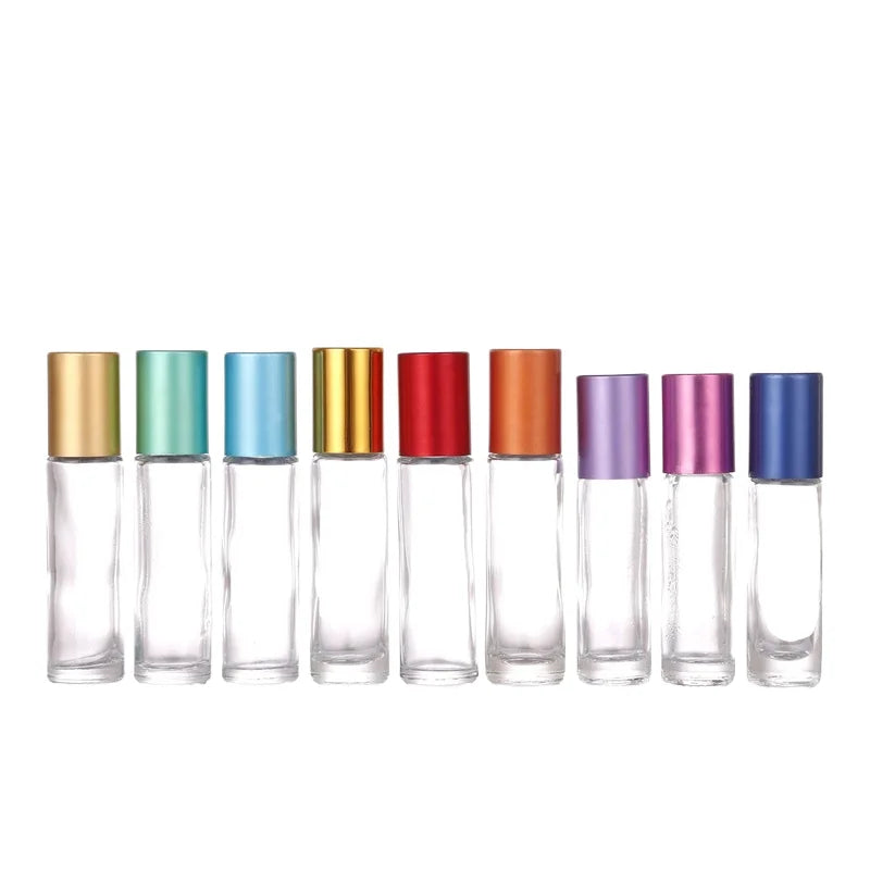 Mini Luxury Empty Frosted Cylinder Glass Perfume Refill Bottle with Roll on Sealing Recyclable