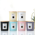 Custom Logo Decorative Gift Multi-Color Luxury Frosted Glass Candle Jar With Lid
