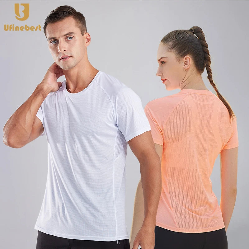 Unisex Quick-Drying Athletic T-Shirt Summer Outdoor Training Sports Gear with Loose Breathable Fit Men's Sporty Knitted Shorts