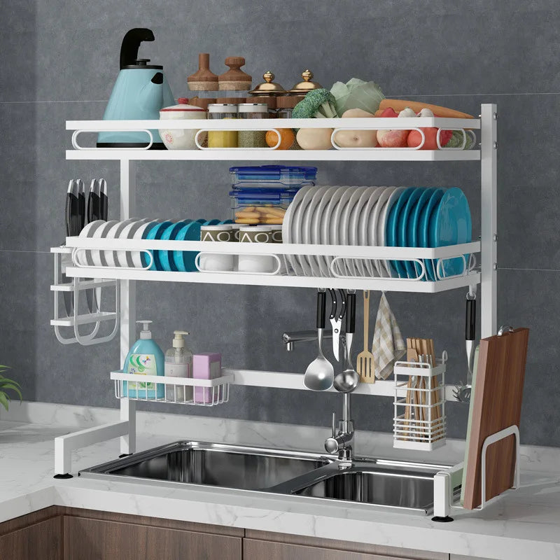 2 Tier Layer Double Layer Dish Rack Sink Over the Sink Dish Rack Dish Rack