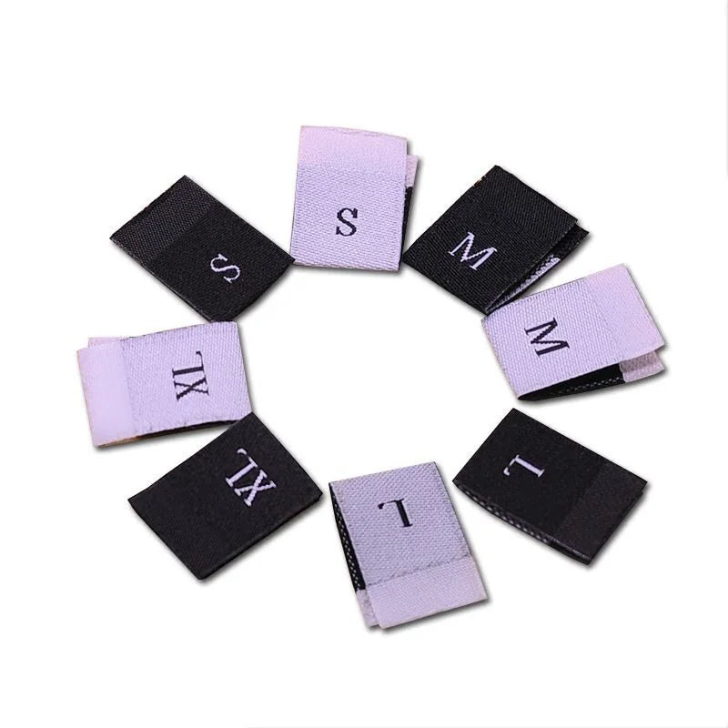 Short Lead Time Quality Woven Clothing Size Labels Tags XXS to 4XL Custom for Clothing