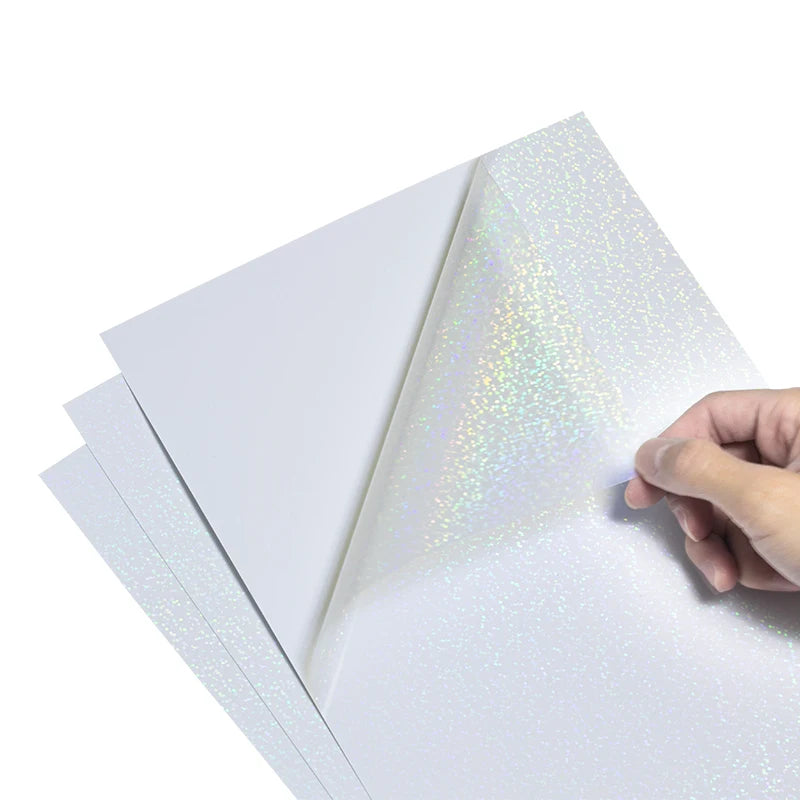 Bubble Pattern Waterproof Printable A4 Size Sheets Vinyl Transparent Holographic Sticker Paper Factory