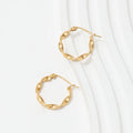New Trendy Earring 18K PVD Gold Plated Twisted Hoop Earring Trendy Jewelry New Stainless Steel Earring