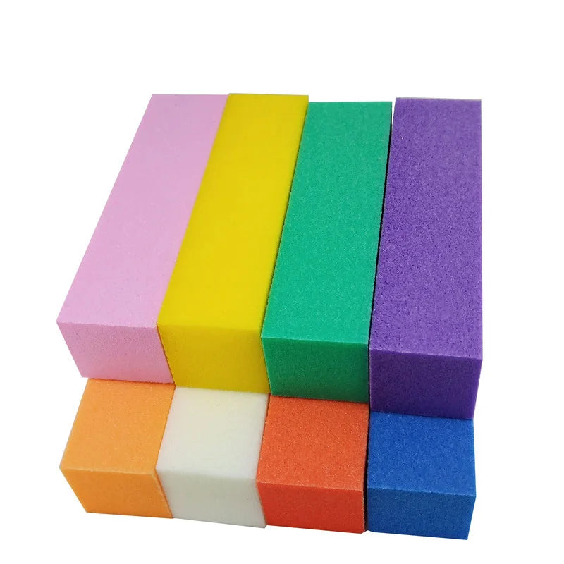 Wholesale 10 Pieces Per Bag of Colored Nail Polish Pads Sponge File Tools Sponge Nail Buffer Blocks