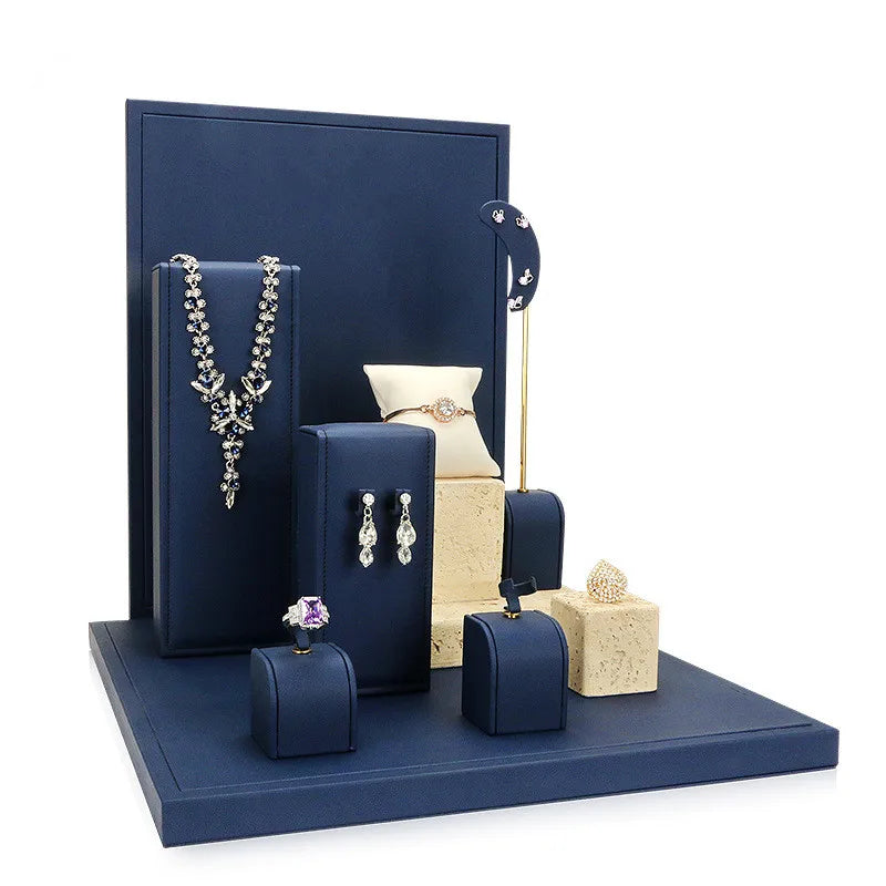PU brushed leather jewellery window display props fashion jewelry display rack