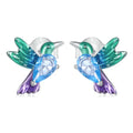 925 Sterling Silver Animal Design Earrings - Custom Enamel Zircon Colorful  Studs for Women Boho Chic Fine Jewelry Gift