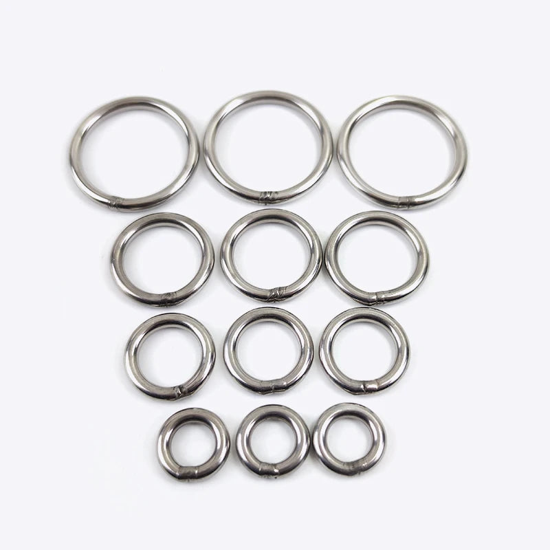 Meetee LCH-138 20-140mm Iron Welded Ring Hardware Accessories for Bag 304 Stainless Steel Circle O Rings Handbag Round Buckle