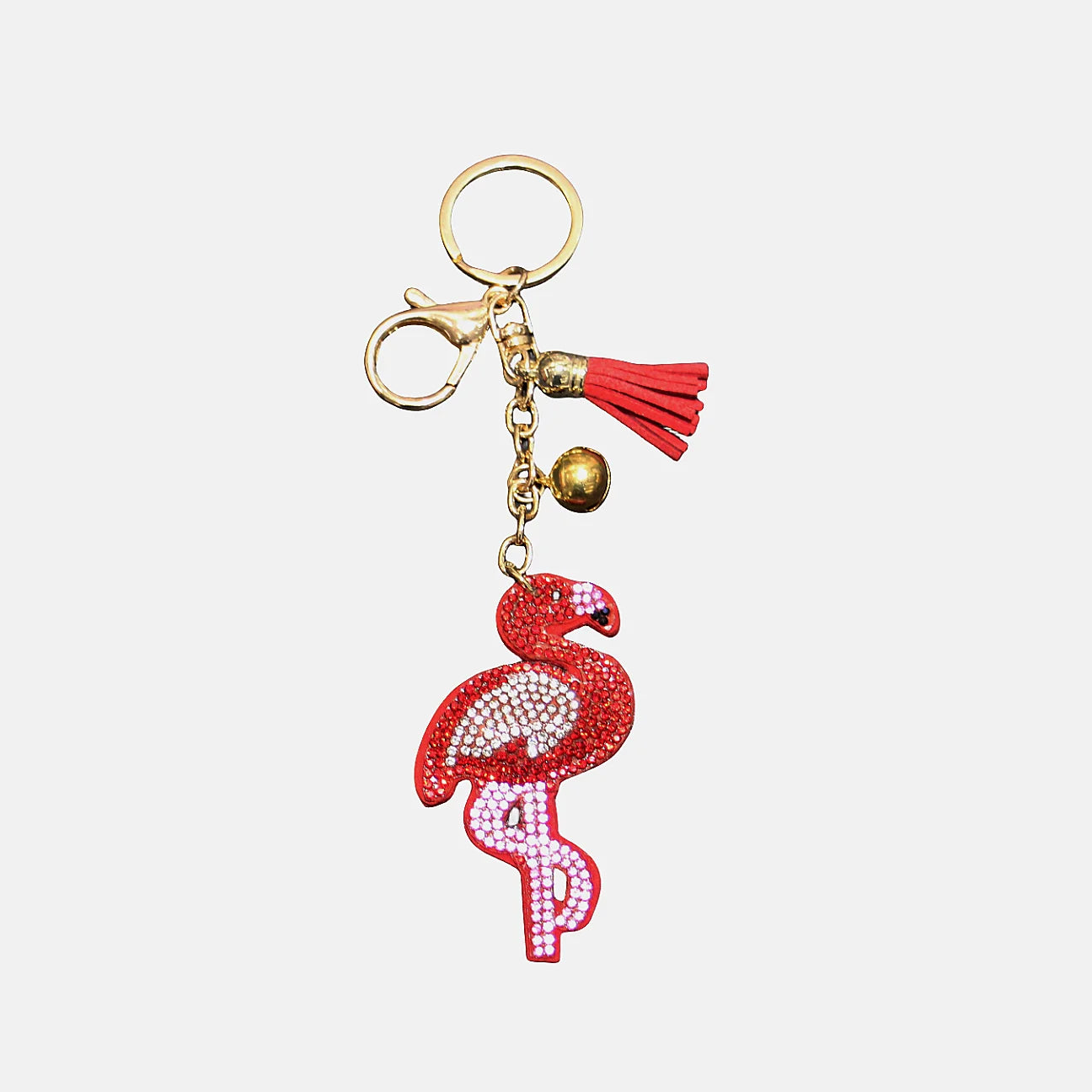 Crystal Rhinestone Velvet Inlaid Diamond Flamingo Keychain Gift Creative Tassel Jewelry Handbag Keychain Charm Decoration
