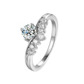 Wholesale 925 Sterling Silver White Gold Plated Gra  5mm Diamond Moissanite Small Crown Wedding Ring Women Fine Jewelry
