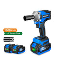 1000N.m 1/2 Inch Brush Motor Electric Wrench 3 Gears Cordless Handheld Impact Driver Power Tool for 18V Battery Torque Wrench