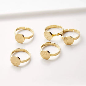 2023 Custom Stainless Steel Rings Jewelry Adjustable Trendy Arabic Letter Custom Word Signet Ring Antique Islam Jewelry Rings