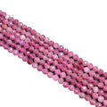 Wholesale Natural Pink Tourmaline Round Faceted Stones Loose Natural 2mm 3mm 4mm Crystal Beads for Necklace Jewelry Making