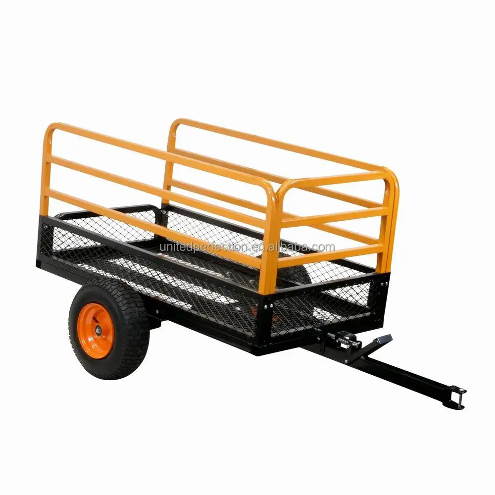 Best Price Heavy Duty Low MOQ ATV Towed Trailer Mesh Dump Cart Car Towing Trailer With Heavy Loading