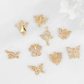 Trendy Design 14K Gold Plated CZ Butterfly Jewelry Connector Necklace Bracelet Charms for Jewelry Making Accessories