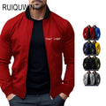 RUIQUWIN 2024 Men's Jacket Spring and Autumn Solid Color Coat Men's Teenager Large Size Jacket Wear for Men