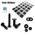 1020pcs/box M2 M2.5 M3 M4 M5 Black 304 A2-70 Stainless Steel Cross Phillips Ultra Thin Flat Wafer Head Screw Bolt Set Kit Box