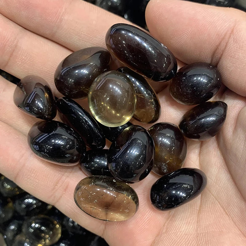 Wholesale Natural Crystals Gravel Stone Polished Smoky Quartz Tumble for Feng Shui Home Decoration