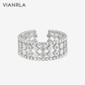 VIANRLA 925 Sterling Silver Ring Hollow Design Chunky Ring Minimalist Style Nickle Free Laser Logo Support Drop Shipping