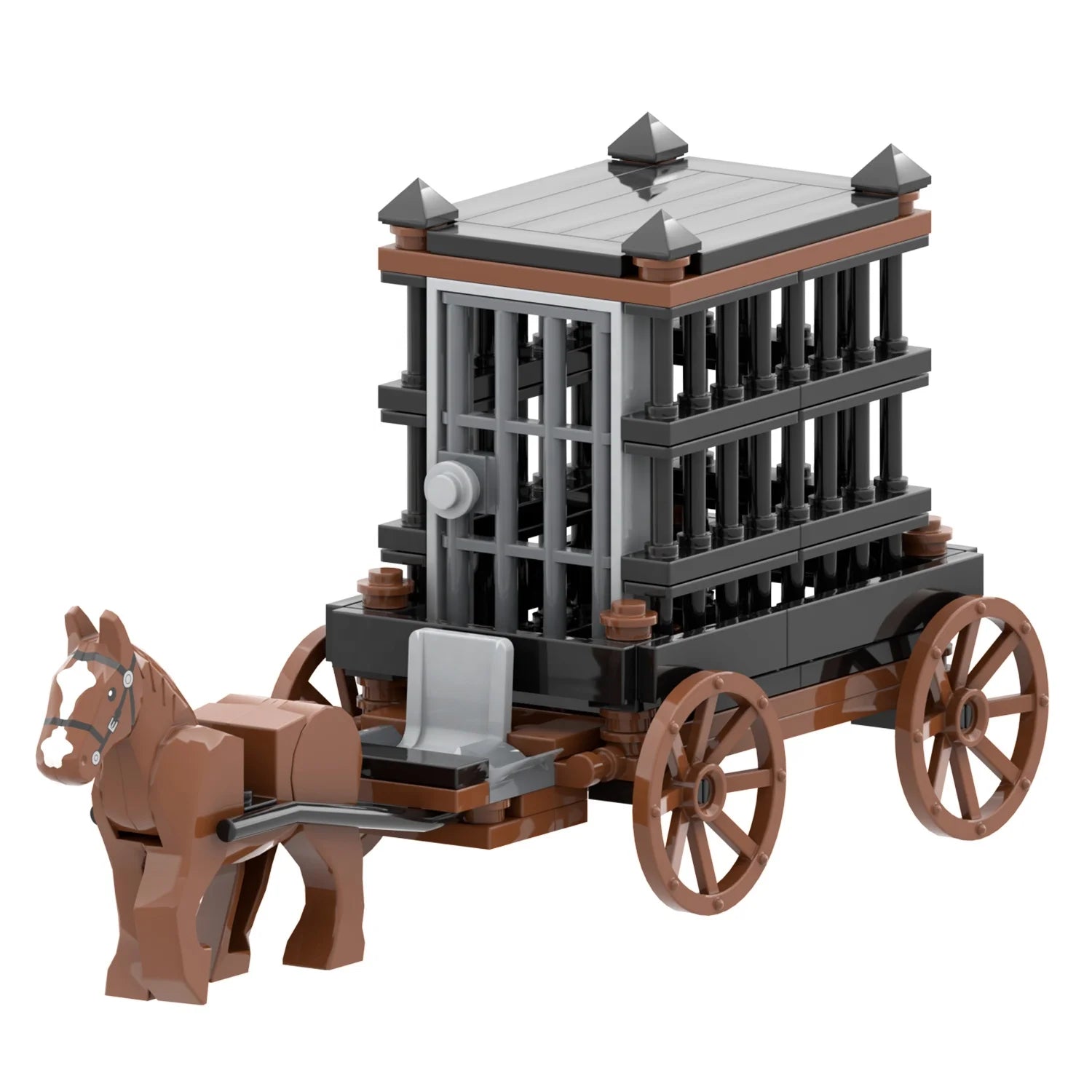 MOC5016 83pcs Leguoguo Medival Military Set Prison Car Mini Action Figures Building Blocks Toys Building Kit