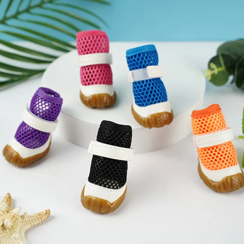 Fashion Hot Selling Small Poodle Breathable Mesh Dog Shoes for Hot Pavement