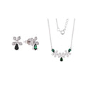 Custom OEM Luxury Fine Jewelry Women 925 Sterling Silver Zircon Flower Necklaces Earrings Jewelry Set for Women