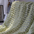 2022 New Design Dress 3D Embroidery Flower Layered Tulle Chiffon Ruffle Fabric Pleated Ruffled Tulle Fringe Ruffle Layer Fabric