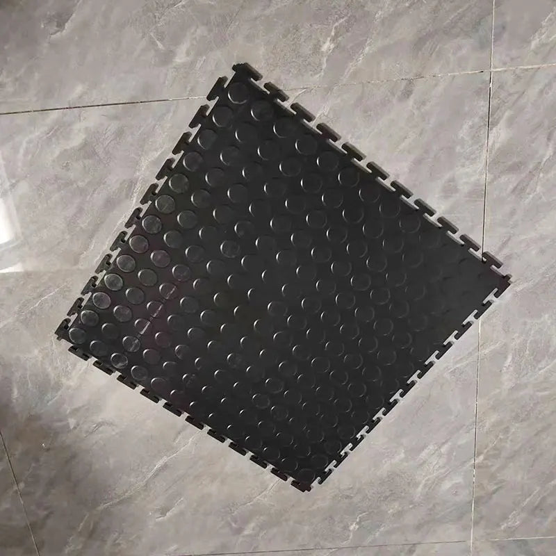 Plastic Vinyl Garage Flooring Heavy Duty Industrial Pvc Workshop Floor Tiles Interlocking Pattern Gym Floor