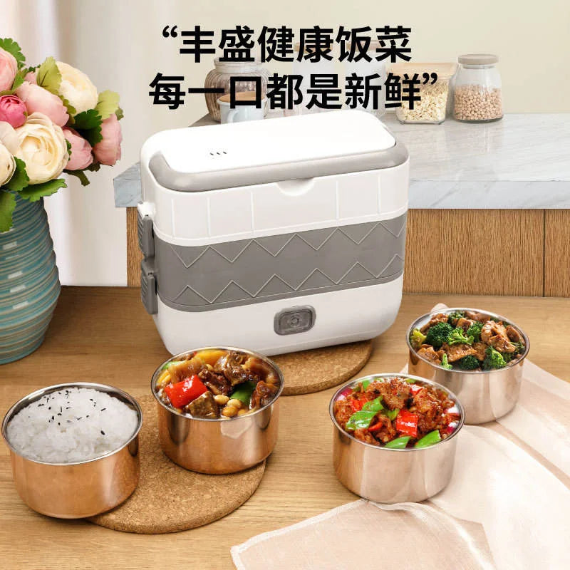 Portable Electric Heating Double-layer Electric Lunch Box