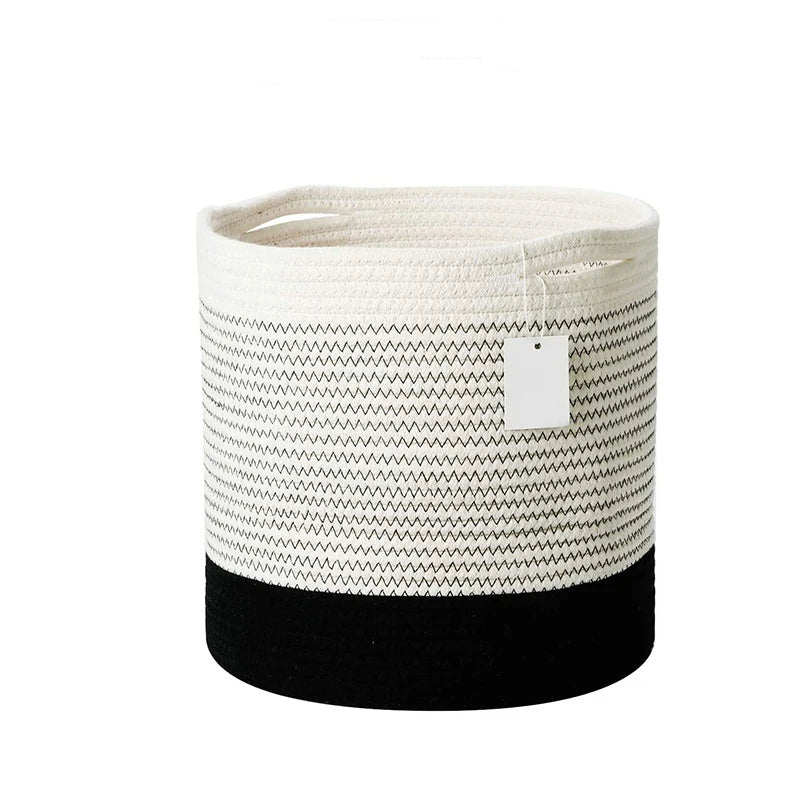Decors Baby Soft Cotton Rope Plant Baskets Comfortable Storage Solution for Nursery or Home for Laundry Organisation