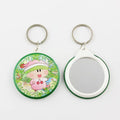 Custom 44/58mm Round Modern Anniversary Mirror Keychain for Button Badge Souvenir Gift