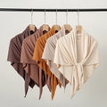 Plain Muslim Headscarf Elastic Cotton Jersey Hijab Shawl Women Soft Triangle Jersey Scarf