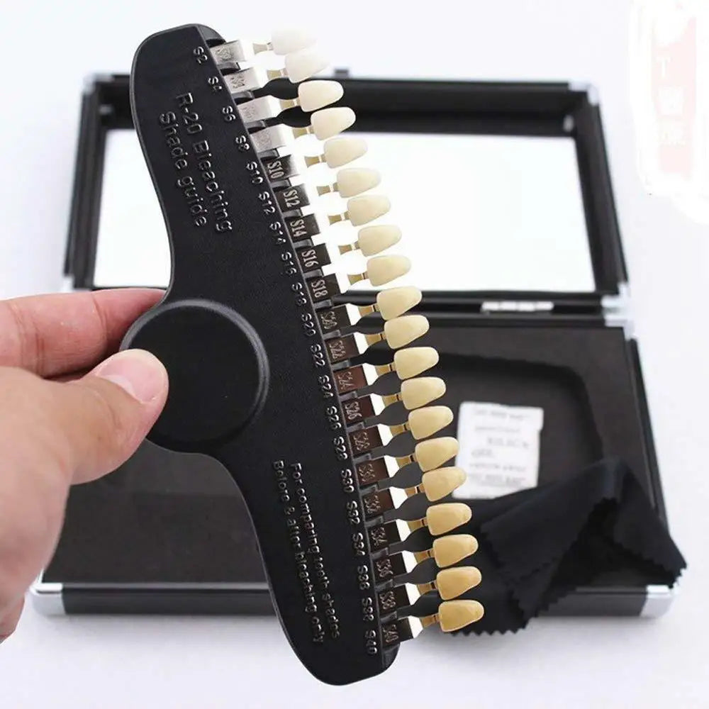 Professional R-20 Dental Tooth Shade Guide 20 Color Denture Teeth Whitening Chart