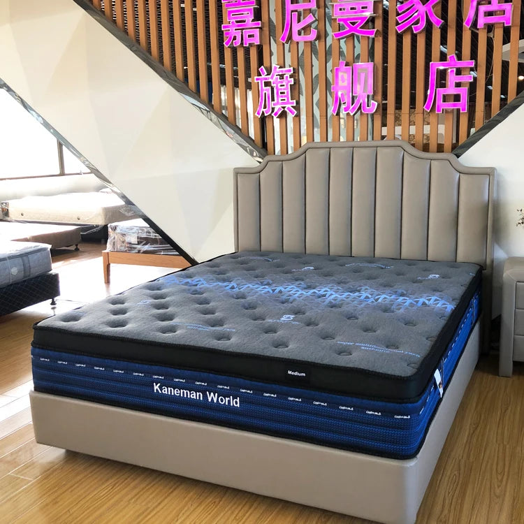 Luxury Hotel king Size Pocket Coil Spring Box Spring Bed Mattress Cooling Memory Foam Queen Mattress Roll in Box