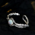 ICEBELA Jewelry Fashion Opal Ring Female Open Burn Cat Eye Stone Rings 925 Sterling Silver Korean Version of the Minimalist