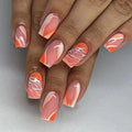 Wholesale Custom Press on Nails Ballerina Medium Coffin Heart Pearl French Tip Nails Manicure Acrylic Stick on Nails