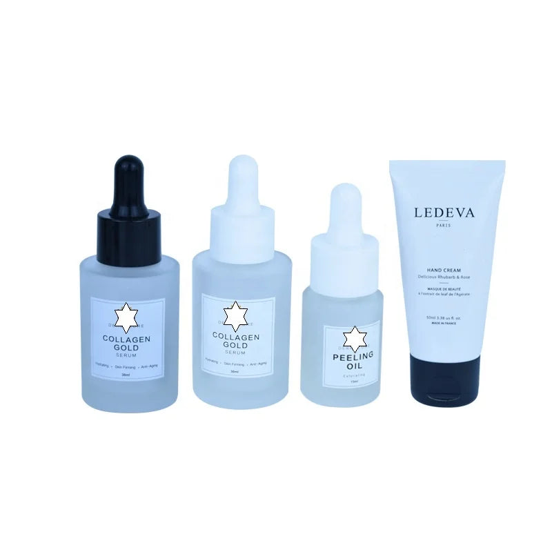 RTS Fast Delivery Hair Oil Glass Dropper Bottle Customized Packaging 15ml 20ml 30ml Frosted Glass Serum Bottle With Dropper