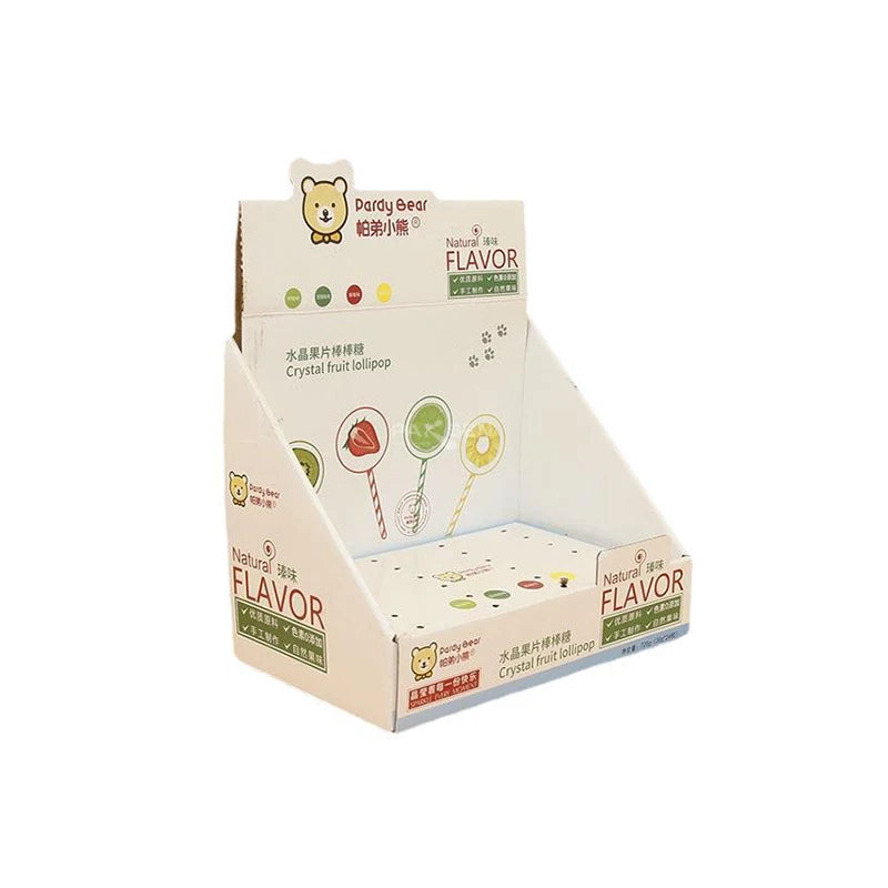 Custom Paper Cardboard Shelf Ready Chocolate Product Retail Packaging Counter Display Box Fast Food Display Counter