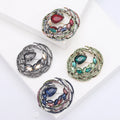 LUOXIN Shiny Luxury Diamante Brooch Wedding Dress Accessories Crystal Rhinestone Brooch Pin