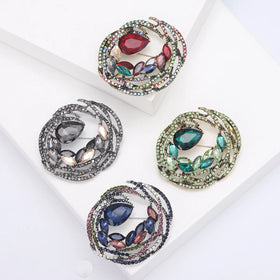 LUOXIN Shiny Luxury Diamante Brooch Wedding Dress Accessories Crystal Rhinestone Brooch Pin