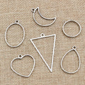 10pcs Oval Round Heart Moon Shape Stainless Steel Frame Bezel Rings for DIY Earring Necklace Pendant Charms Jewelry Makings