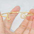 Lateefah OEM Custom Name Bangle Cuff Initial Letters Personalized Bangle Bracelet
