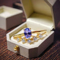 Hot Selling 925 Silver Wedding Party Rings for Girls Classic Style Natural Tanzanite Oval Cut Low Price Name Design for Kids