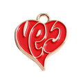 Sweet Heart logo Alloy Jewelry Charms Design Red Enamel Customized Metal Shoelace Pendant With Chain